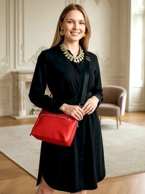 NEW Aimee Kestenberg Leather Crossbody Bag with Adjustable Strap